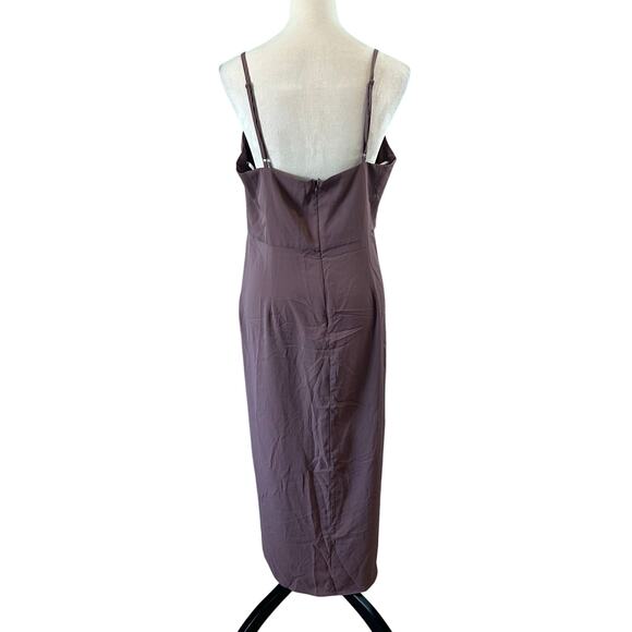 Lulus Reinette Mauve Purple Midi Dress Party Cocktail Wedding Bridesmaid Size XL - Picture 5 of 8